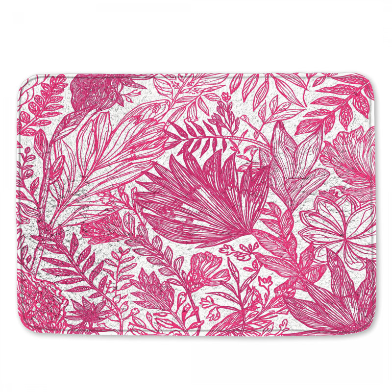 Tapis de bain rose, L 24 po x L 17 po