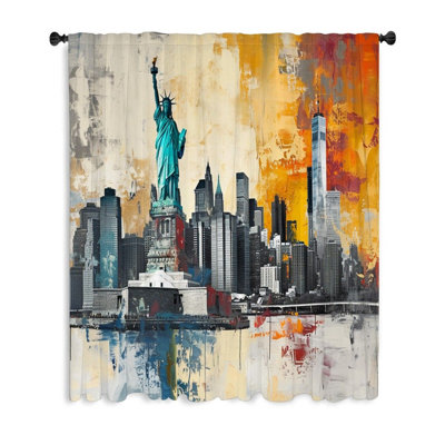 New York City Window Curtains, Urban Blockout & Sheer Curtains - 1 Panel