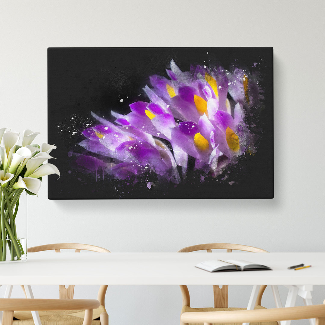 Wild Purple Orchid Flowers - Wrapped Canvas