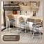 Tabouret de bar en cuir Daishun avec base en acier inoxydable thermolaqué blanc et dossier en osier incurvé-179139421-196402451