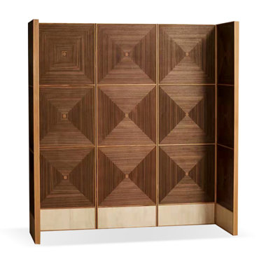 Cloison pliante 5 pièces en bois manufacturé brun noisette