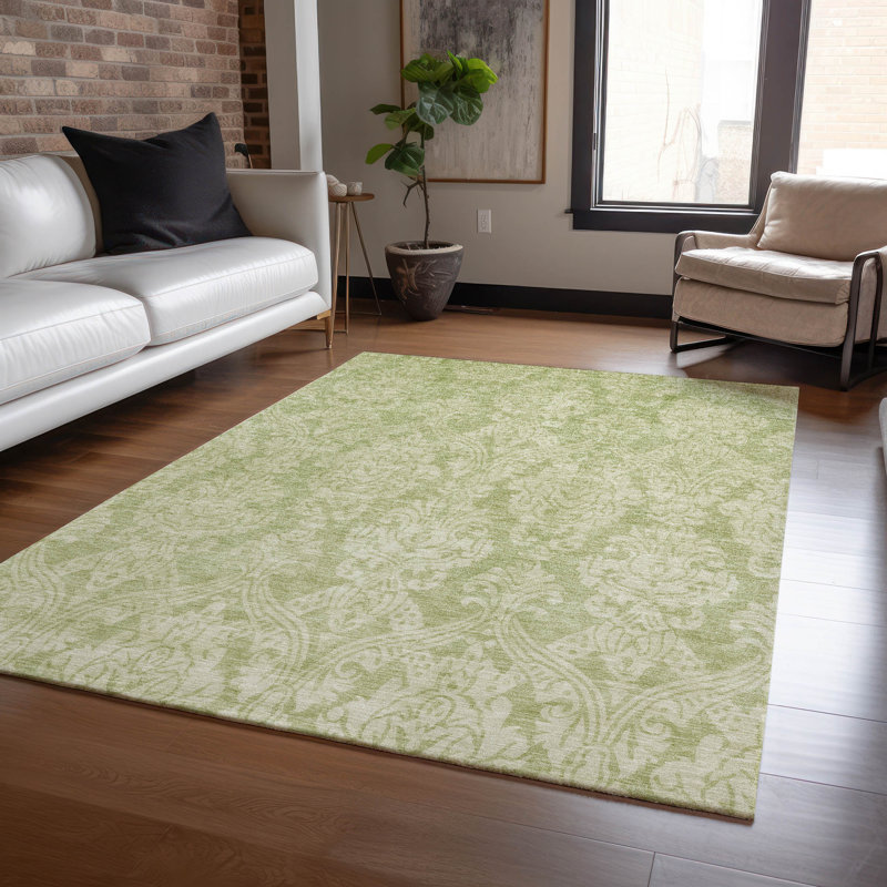 Tapis intérieur / extérieur vert Krymera, 5' x 7'6"