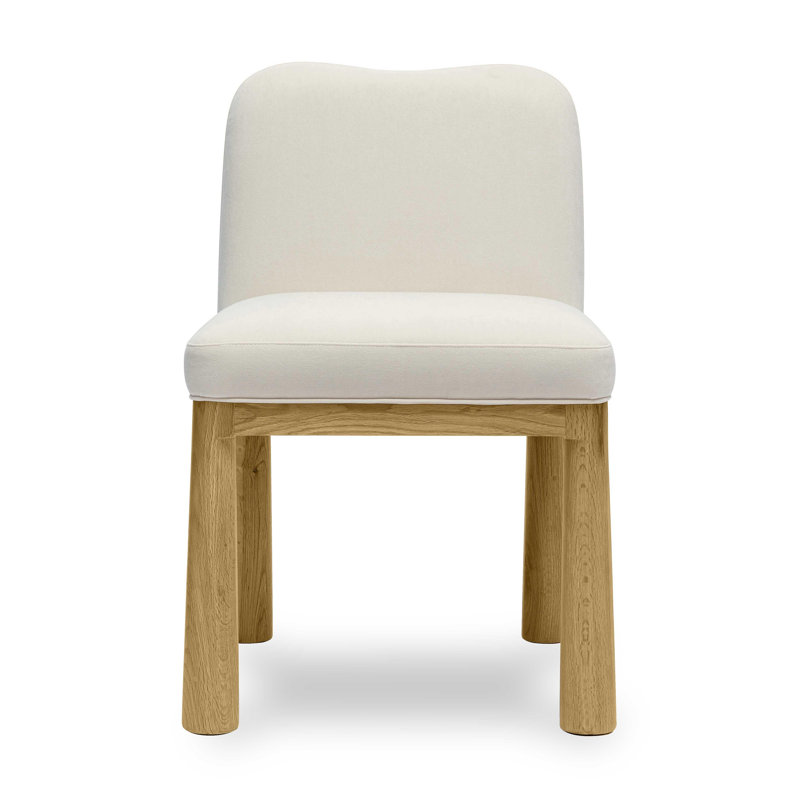 Clesha Johansen Velvet Oak Dining Chair, Cream