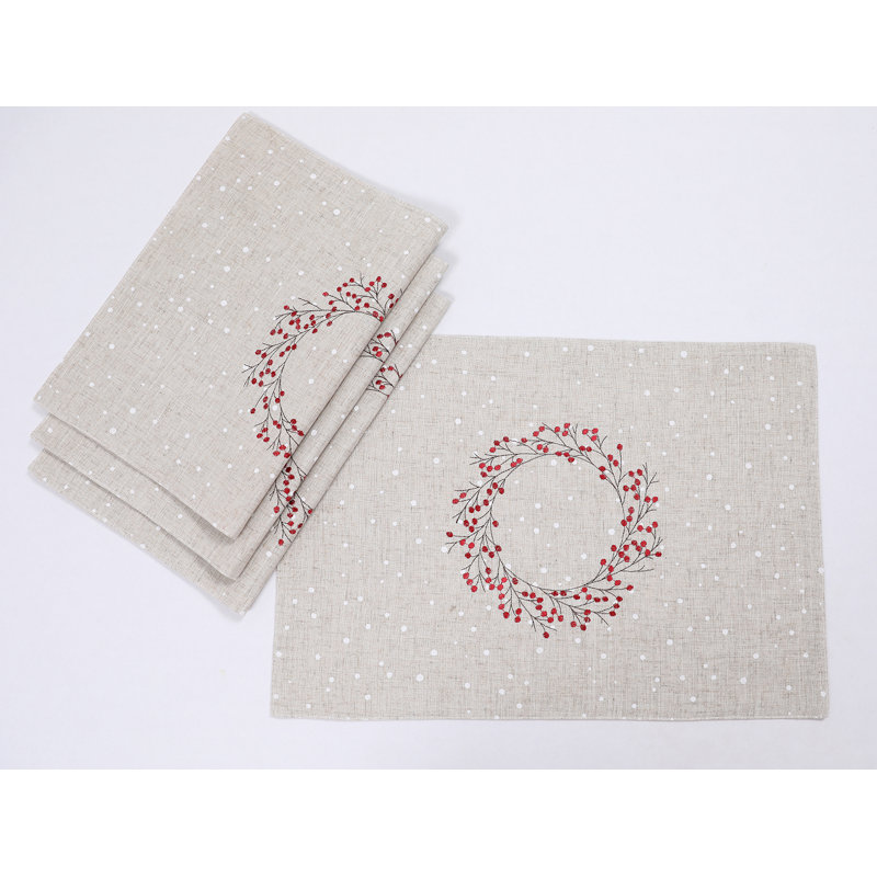 Jakarta Embroidered Rectangle Placemat, Linen