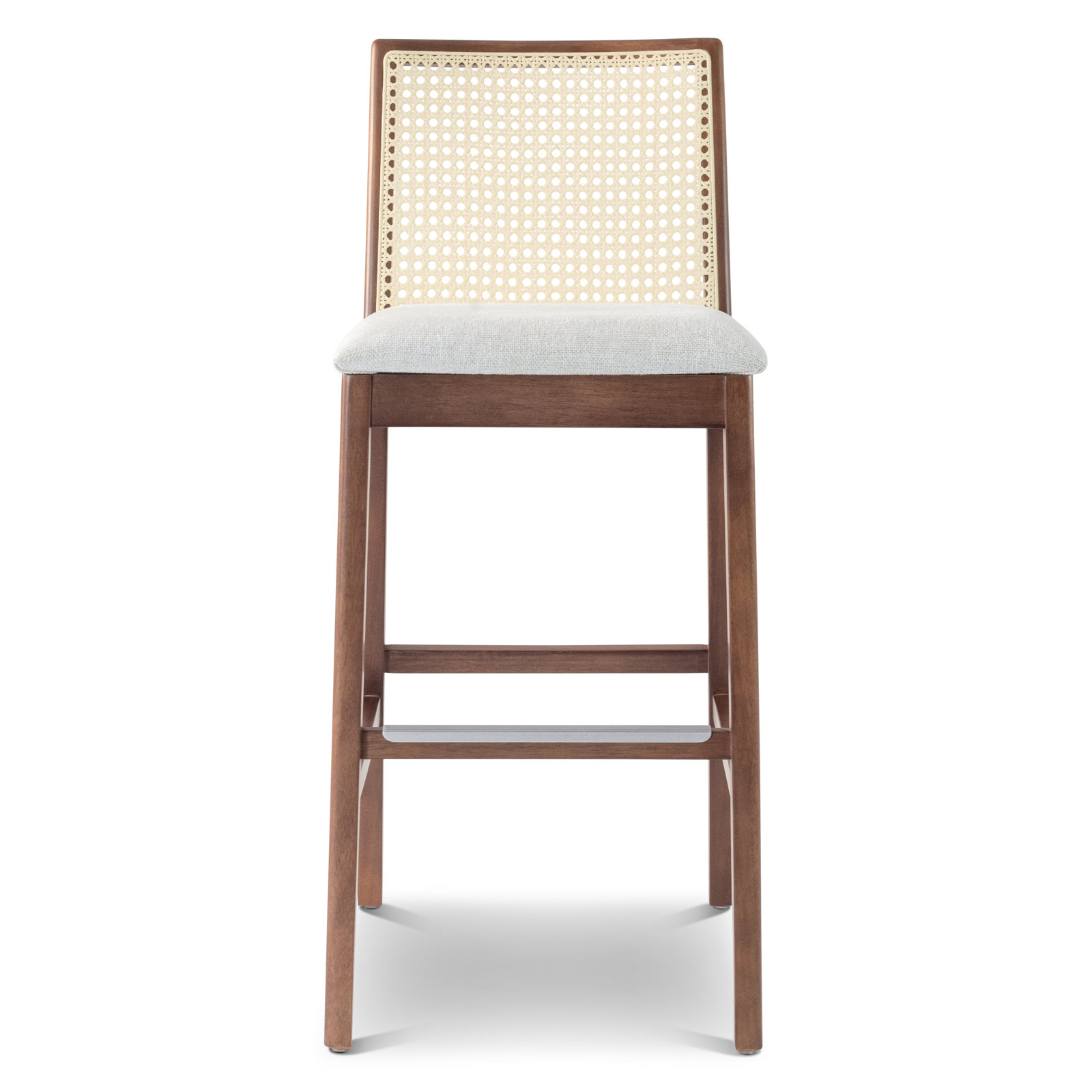 Mag Cane Bar & Counter Stool, Bar Stool (29.5" Seat Height), Light Gray/Nogal/Natural
