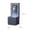 Fontaine d'extérieur en cascade avec lumière DEL, débit réglable, conception en polyrésine durable pour les jardins et les patios-114318005