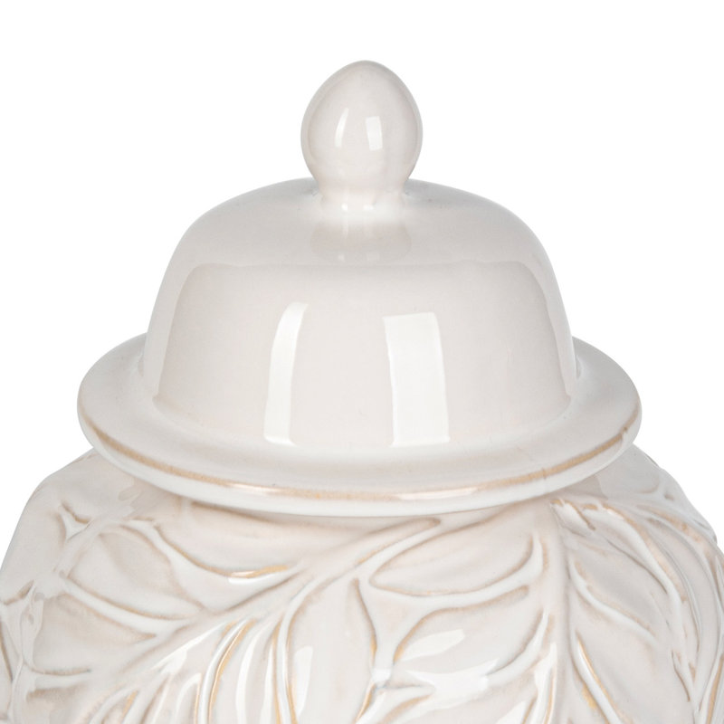 Ceramic / Porcelain Decorative Urns & Jars, 30cm H x 17.20cm W x 17.20cm D, White