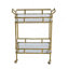 Chariot-bar 23,5 x 13,5 x 30 po, laiton antique