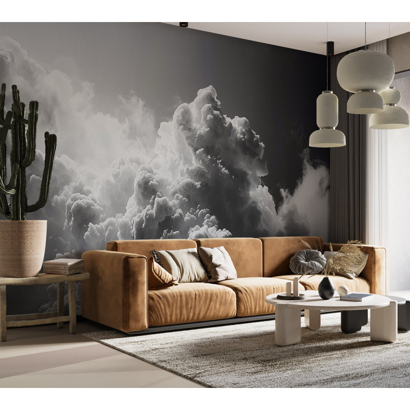Surface Background Wallpaper Wall Mural - Dark Sunny Clouds, 68" L x 98" W