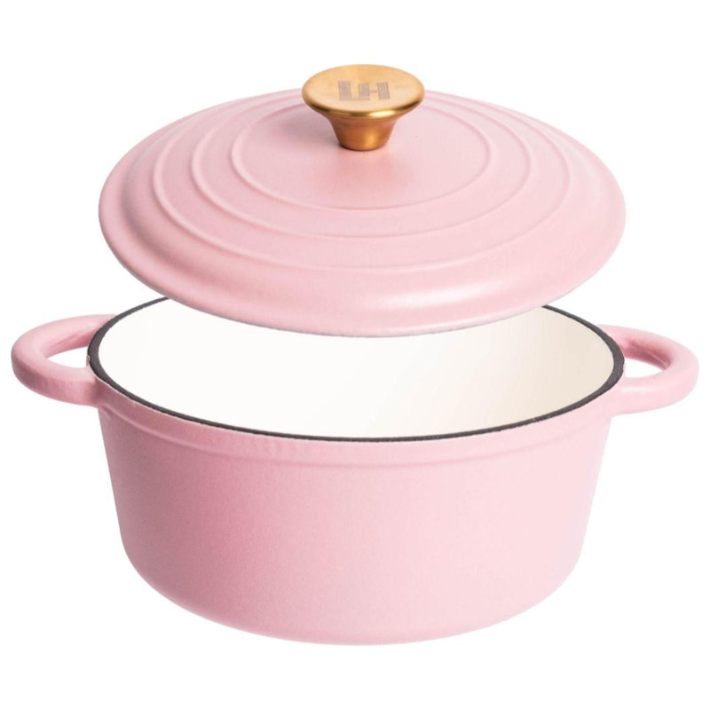 Cocotte ronde en fonte émaillée Lexi Home, 2,8 pte, Rose
