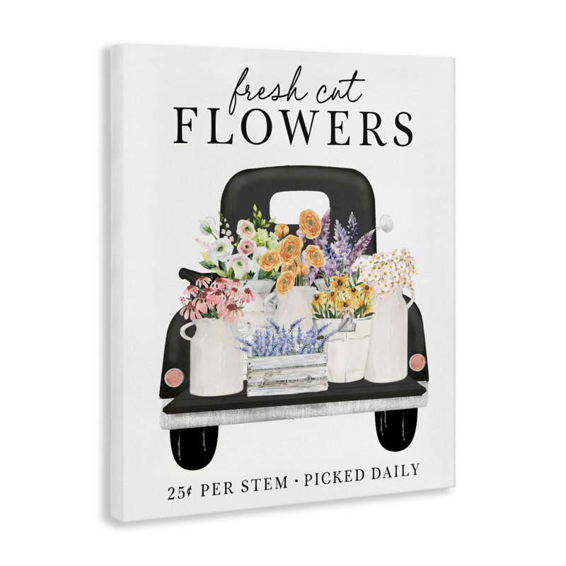 Fleurs fraîches cueillies sur toile, design par lettré et doublé