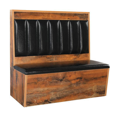 46"H Melamine  Single Booth with Black Padded Vinyl Seat