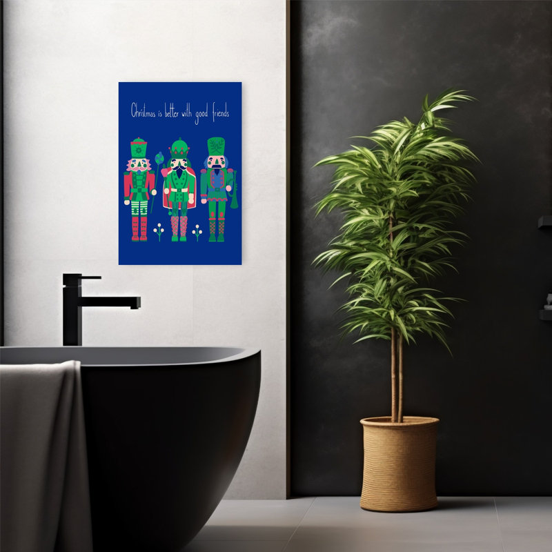 «Christmas», Casse-noisette, amis, hiver coloré traditionnel, impression murale, H 24 po x l 16 po
