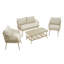 4-piece Outdoor Patio Set With Plastic Wood Table & Rope Storage, Loveseat + 2 Armchairs-972663690-972663688