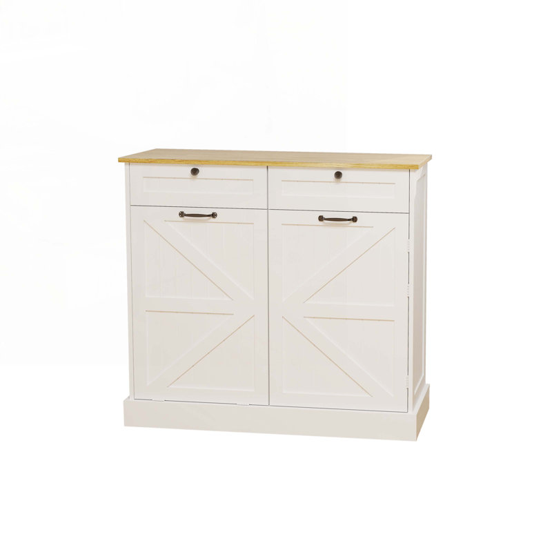 Console en bois avec 2 portes et 2 tiroirs