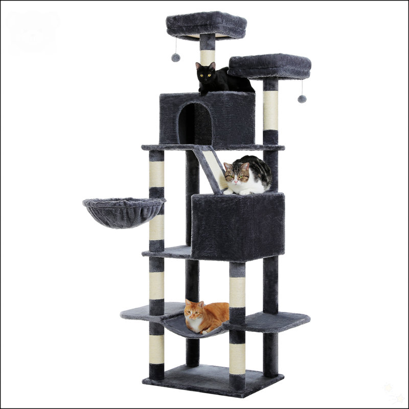 Cat Tree,71-Inch Large Cat Tower, Dark Gray