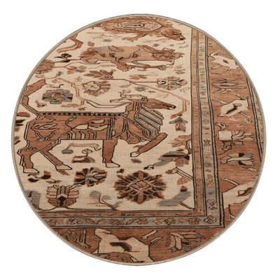 Machine Washable Persian Brown Area Rug