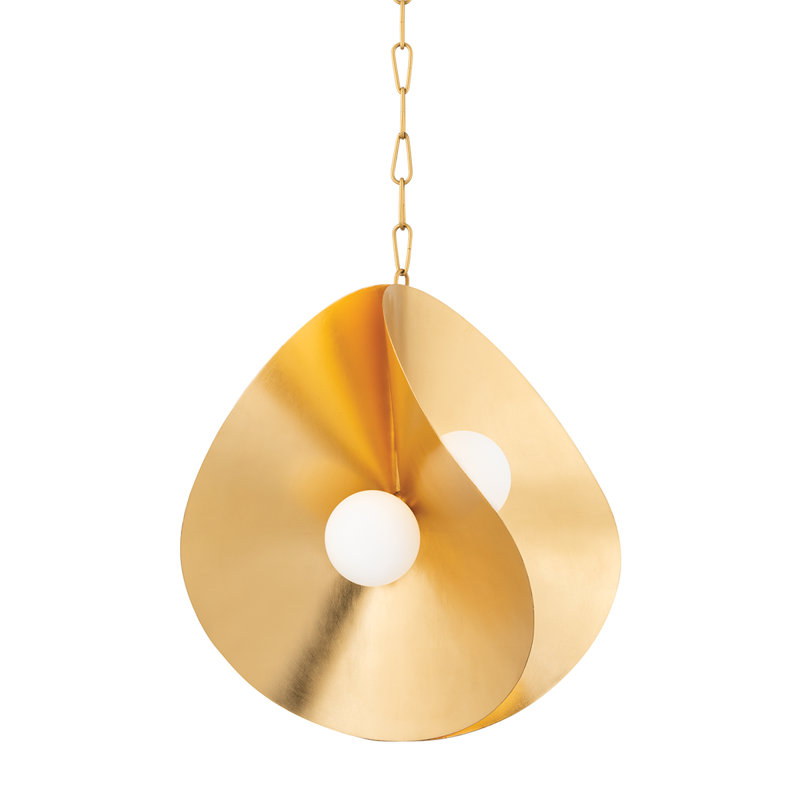 Peony 4 Light Pendant, Gold Leaf, 26.5" H x 23.5" W x 23.5" L