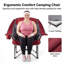 Chaise pliante surdimensionnée pour adultes, capacité robuste de 453 lb avec porte-gobelet et poches latérales, portable pour le camping, la plage et l'extérieur-134738892