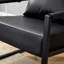 Ensemble de 1 canapé classique en cuir de polyuréthane noir et structure en métal - Conception ergonomique, un mélange parfait de styles moderne et industriel
