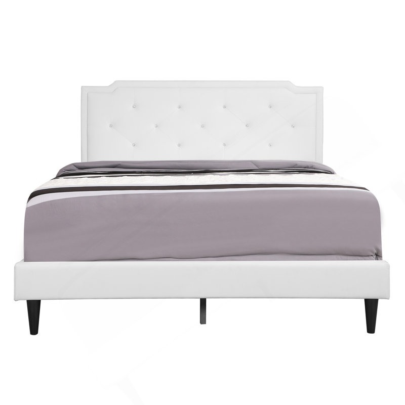 Charmant lit double blanc pour chambres douillettes, Lit double, Blanc