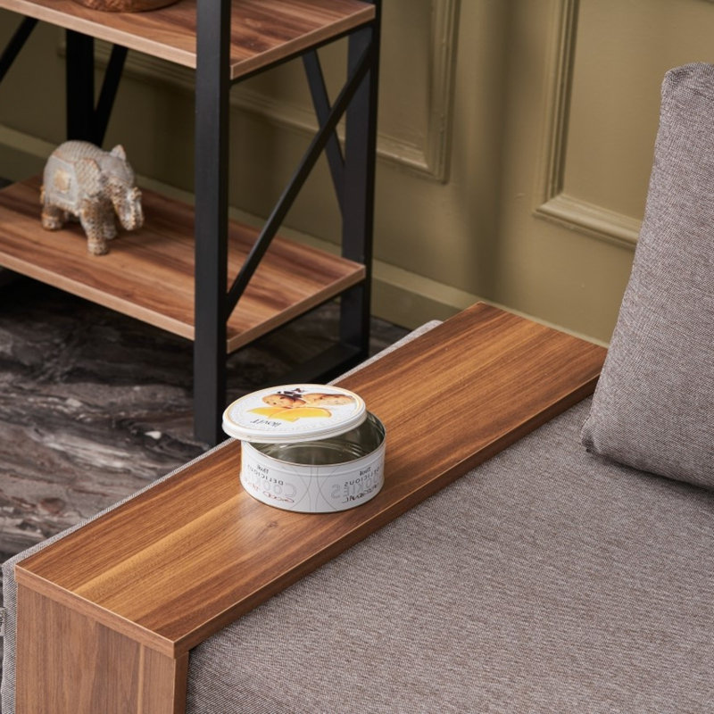 Canapé modulaire rembourré 39,4 po Elliet, Polyester à 100 % de couleur brune