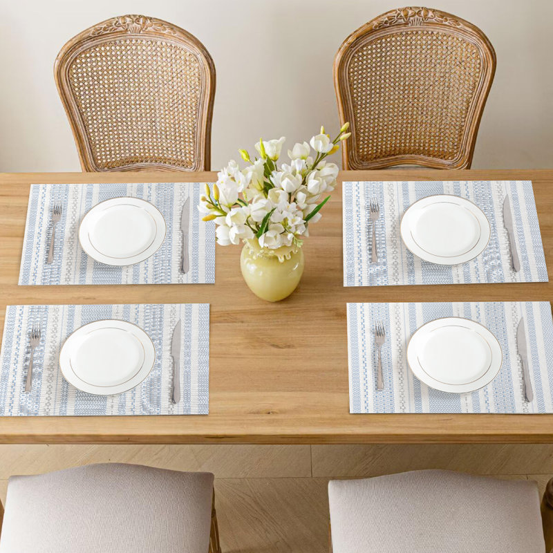 Brax Polyester Blend Rectangle Placemat , Blue