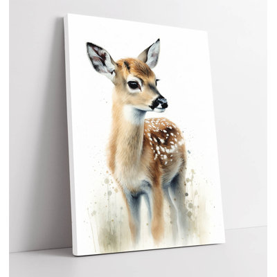 Sleeping Deer Fawn Nursery Canvas Wall Art Print Picture | Woodland Baby Animal Nursery Wall Decor
