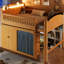 Lit mezzanine simple avec rangement, éclairage et garde-robe à DEL, finition en bois - Armoire à double porte pour le rangement de la literie