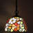 Small Tiffany Pendant Light Plug in Brown Grape Style Stained Glass Hanging Lamp