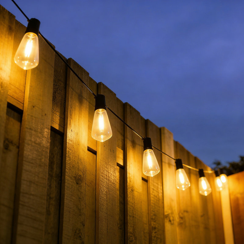 Guirlande 100 lumières DEL 100 pi pour l'extérieur, à intensité variable et étanche, 52 ampoules Edison
