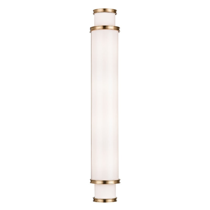 Barre d'éclairage de salle de bain 4 lumières Malcolm, Laiton vieilli