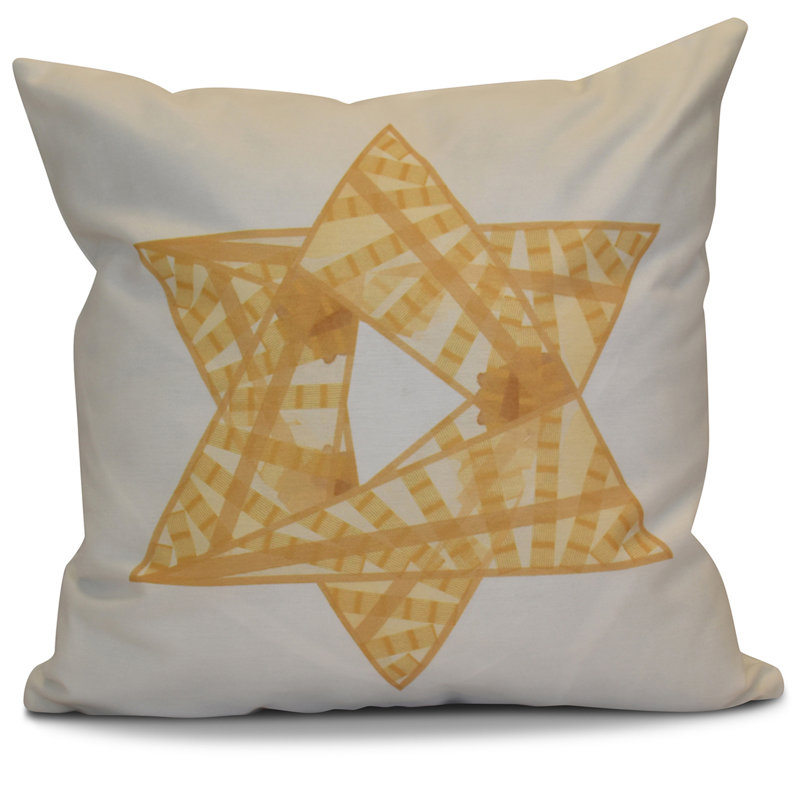 Hanukkah Reversible Throw Pillow, 18" x 18", Gold