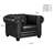  Ornellas 48" Leather Rolled Arm Chesterfield Armchair-745944312