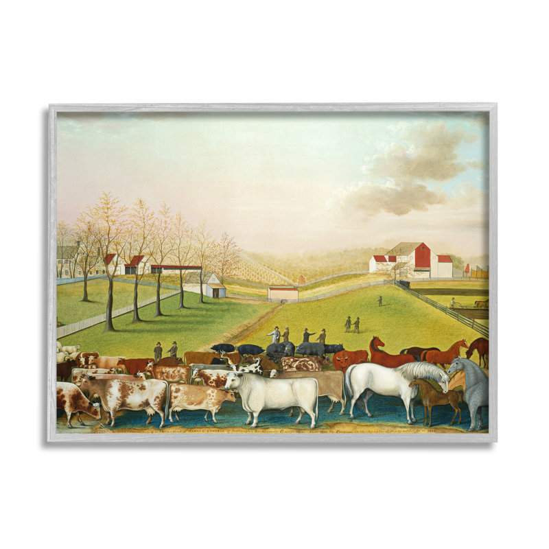 «The Cornell Farm Edward Hicks Classic Farm» par One1000paintings - peinture à cadre flottant sur toile