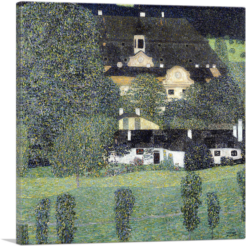 «Schloss Kammer Am Attersee II 1909» par Gustav Klimt, reproduction d'art sur toile tendue, H 18 po x l 18 po x P 0,75 po