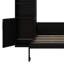 Grand lit escamotable avec tablettes ouvertes et armoires de rangement, lit escamotable pliable en bois, armoire murale polyvalente