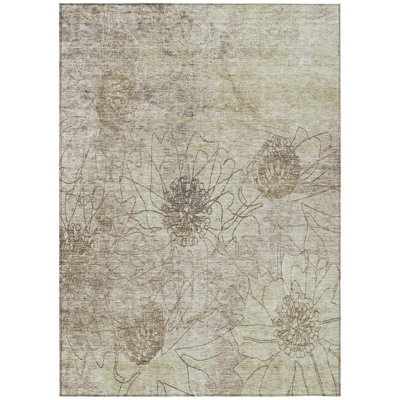 Machine Washable Indoor/Outdoor Leavittsburg ACN2235 Floral Rug