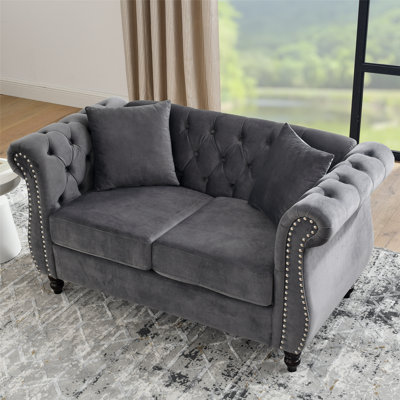 Deneise 58.82'' Velvet Rolled Arms Chesterfield Sofa -  Alcott HillÂ®, CD460367A4B546EBA3E55AA00710842C