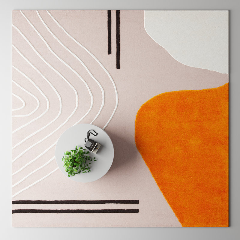 Felipe Wool Abstract Indoor Rug, Square 10'