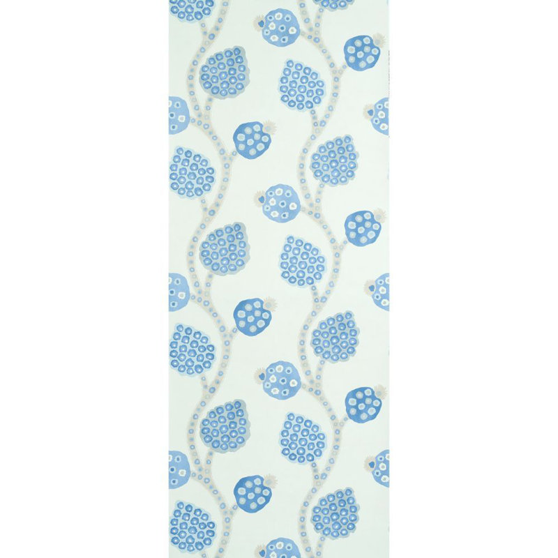 Annabel Warp Print Wallpaper, Blue