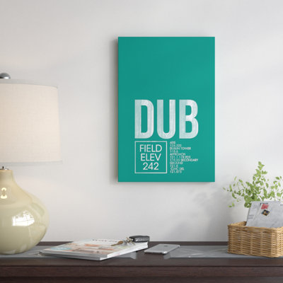 « dublin’traffic control series », art textuel sur toile