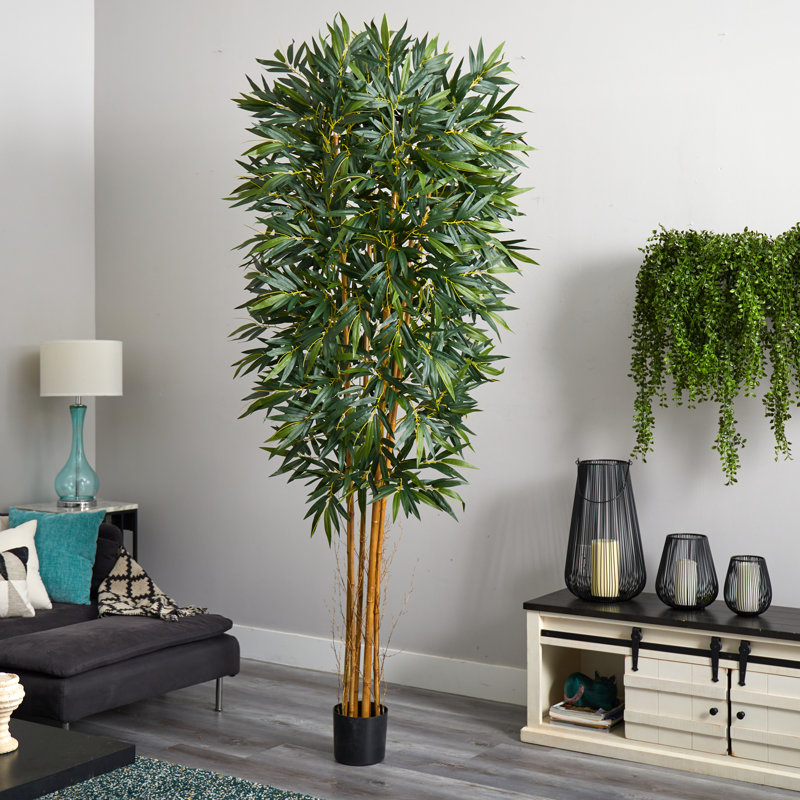 Arbre de bambou artificiel en pot, H 96 po x l 40 po x P 40 po