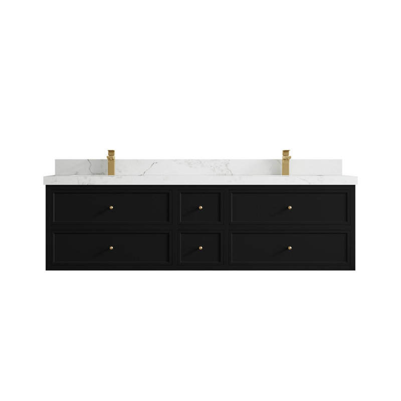Meuble-lavabo double 72 po Roswell, Calacatta Nuvo