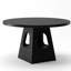 Table de salle à manger noire ronde, 47 po, plateau de table en bois, base de rangement, design rustique idéal pour les petites réunions, tablette, styles de décoration mixtes appropriés