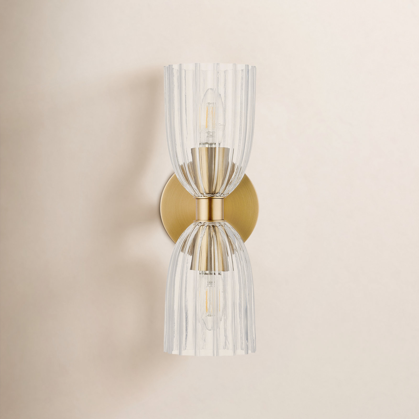 Whistler 2-Light Wall Sconce in Natural Brass