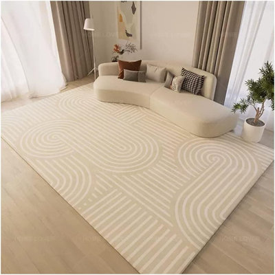 Printed Area Rug Living Room Carpet Large Vintage Indoor Rugs Geometry Style Soft Carpet Anti-Slip Thicken Bedroom Area Rug, 6' x 8' (180X250CM)