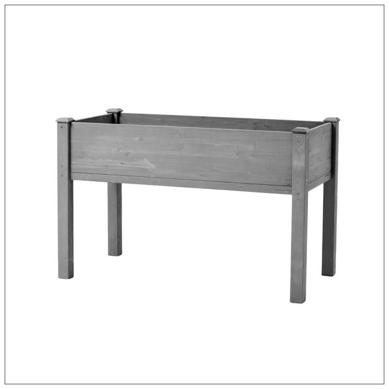Boîte à fleurs surélevée en bois Darral, Gris, H 30 po x l 48 po x P 24 po