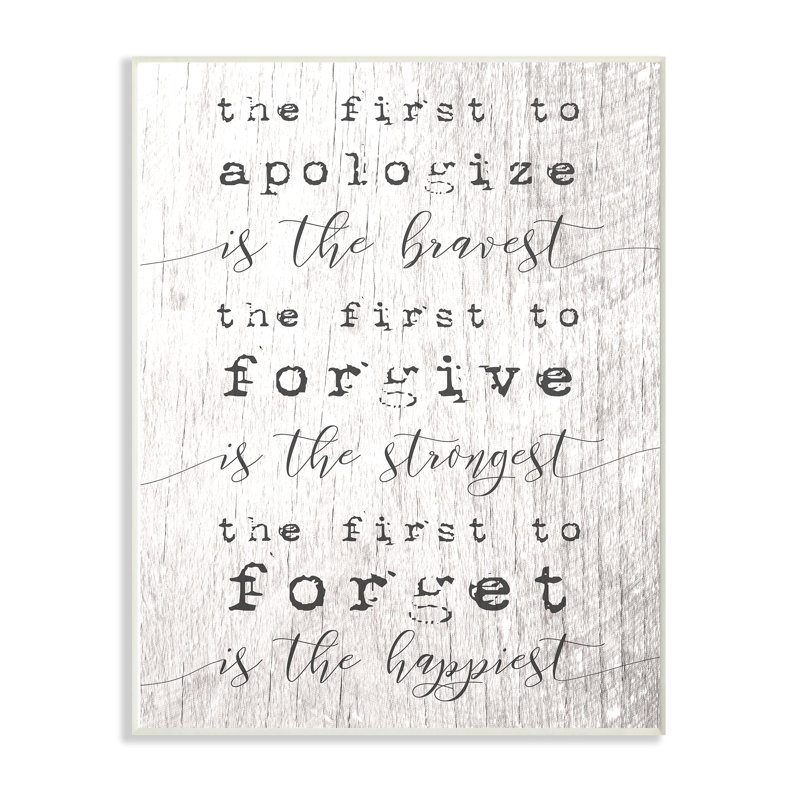«Bravest Strongest Happmost Vertus», impression, Plaque murale, H 19 po x l 13 po x P 0,5 po