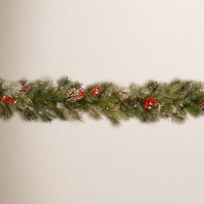 108" Frosted Pre-Lit Berry Garland